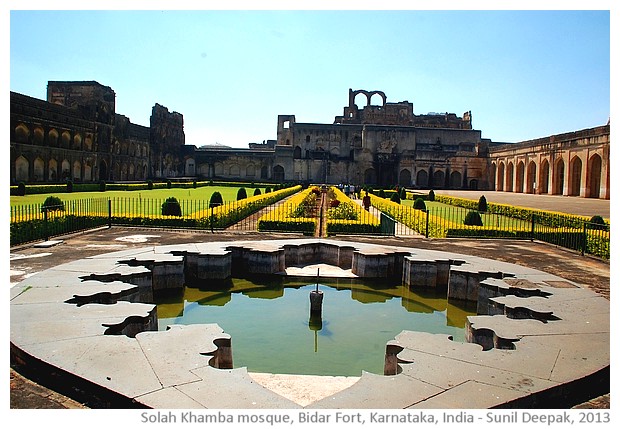 Gagan Mahal and mosque, Bidar fort, Karnataka, India - images by Sunil Deepak