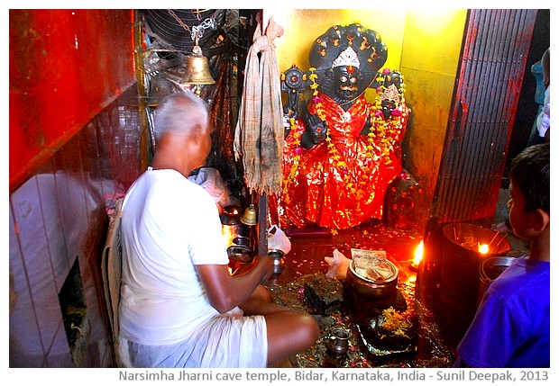 Jharni Narsimha cave temple Bekanapally, Bidar, Karnataka, India - images by Sunil Deepak