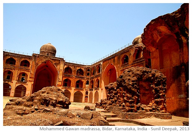 Mahmud Gawan madrassa, Bidar, Karnataka, India - images by Sunil Deepak