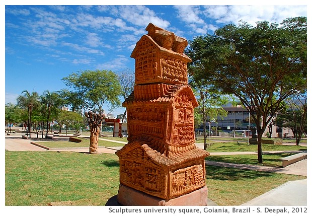 Terracotta Sculptures University square, Goiania, Brazil