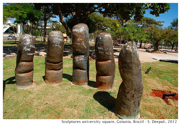 Hand Sculpture university square, Goiania, Brazil
