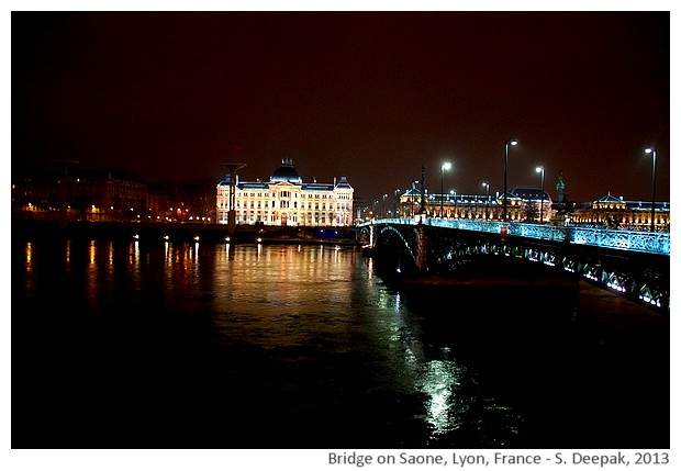 Bridge on Saone/Lyon at night - S. Deepak, 2013