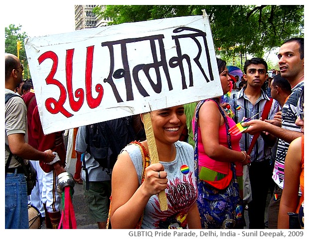 GLBTIQ pride parade, Delhi, India - images by Sunil Deepak, 2009