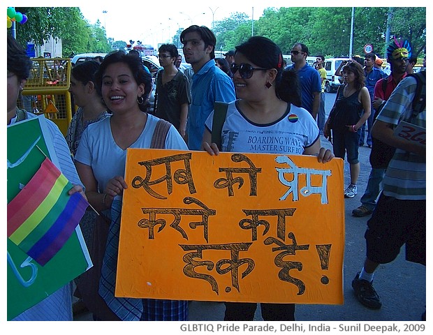 GLBTIQ pride parade, Delhi, India - images by Sunil Deepak, 2009