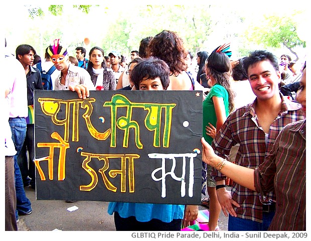 GLBTIQ pride parade, Delhi, India - images by Sunil Deepak, 2009