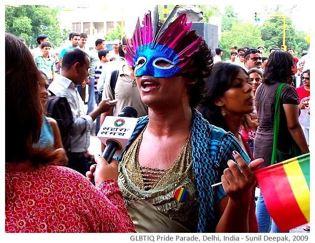 GLBTIQ pride parade, Delhi, India - images by Sunil Deepak, 2009