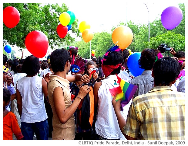 GLBTIQ pride parade, Delhi, India - images by Sunil Deepak, 2009