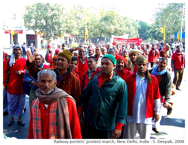 Railway porters' protest march, Delhi, India - S. Deepak, 2008