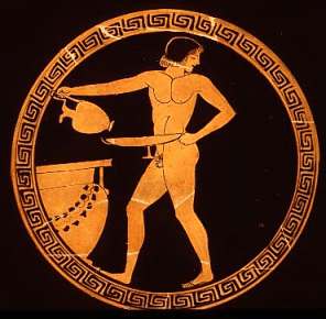 Ancient greek vase with homoerotic image