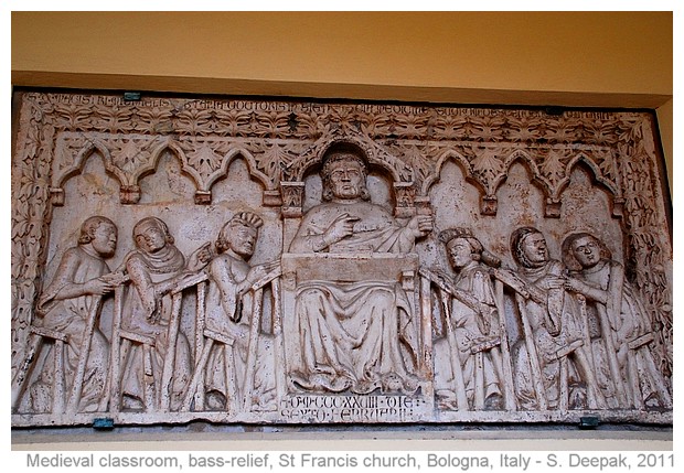 Terracotta bass relief at st Francis church in Bologna, Italy - images by S. Deepak