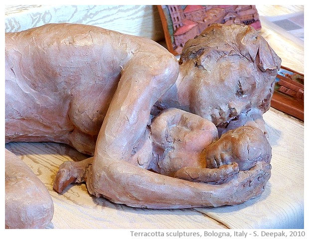 Terracotta statues in Bologna, Italy - images by S. Deepak