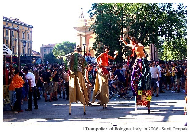 Trampolieri - stilt walkers of Bologna 2005-11, Images by Sunil Deepak