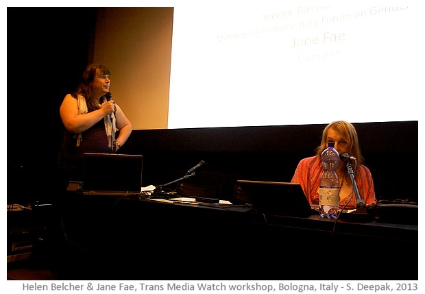 Helen Belcher and Jane Fae in Bologna workshop, image by Sunil Deepak, 2013