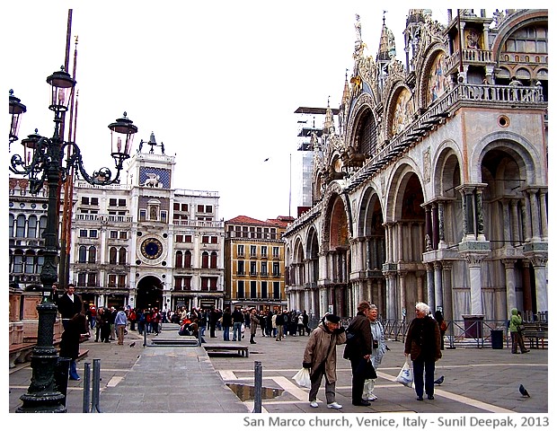 Venice walking tour, San Marco square, Italy - images by Sunil Deepak