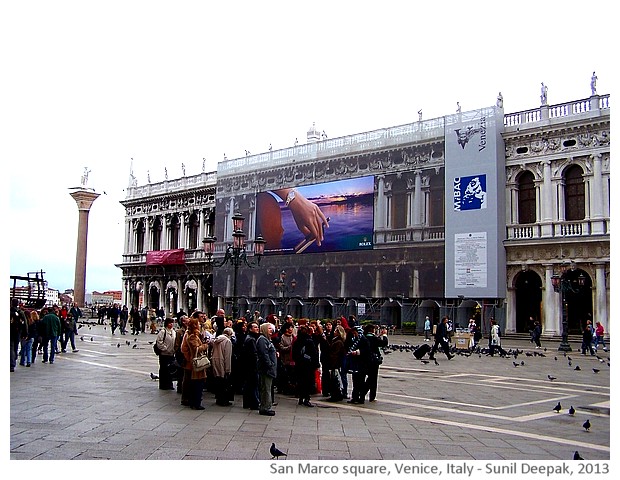 Venice walking tour, San Marco square, Italy - images by Sunil Deepak