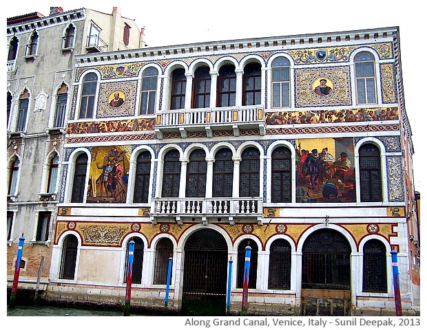 Venice walking tour, Grand canal buildings, Italy - images by Sunil Deepak