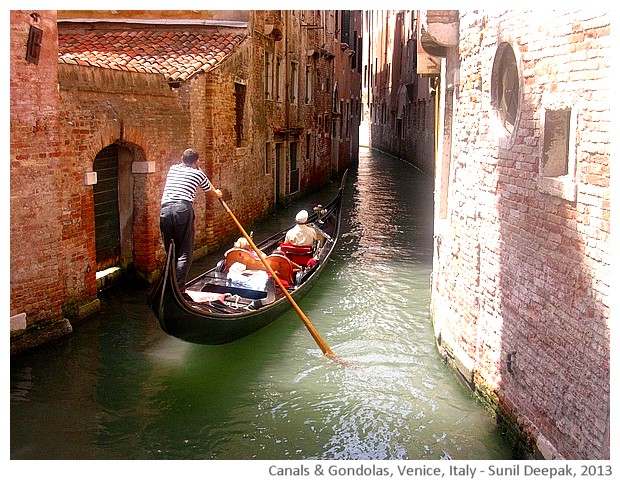 Venice walking tour, Gondolas, Italy - images by Sunil Deepak