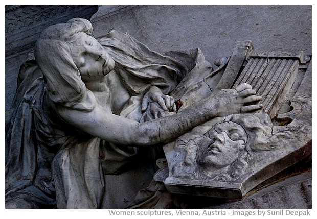 Sculptures of women, Vienna, Austria - images by Sunil Deepak, 2010-2013