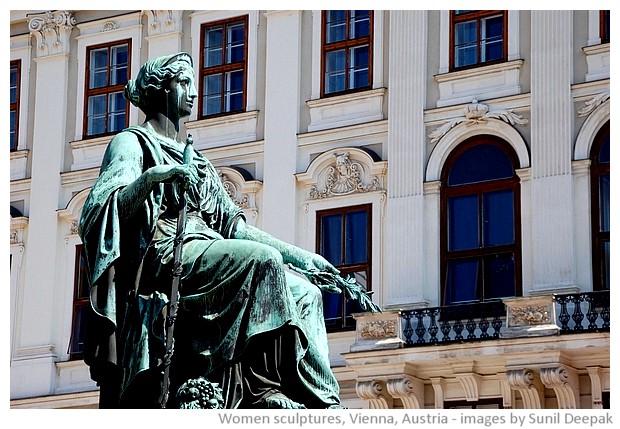 Sculptures of women, Vienna, Austria - images by Sunil Deepak, 2010-2013