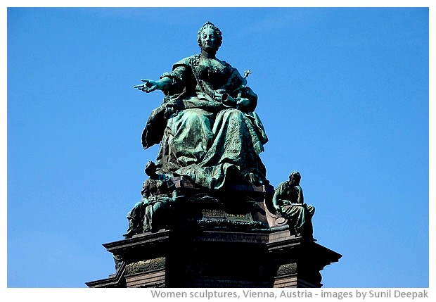 Sculptures of women, Vienna, Austria - images by Sunil Deepak, 2010-2013