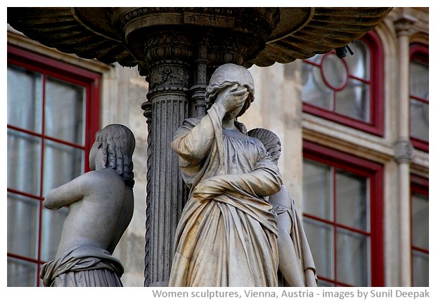 Sculptures of women, Vienna, Austria - images by Sunil Deepak, 2010-2013