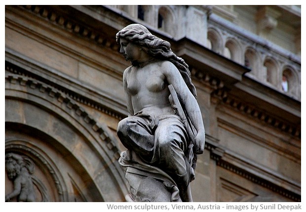 Sculptures of women, Vienna, Austria - images by Sunil Deepak, 2010-2013