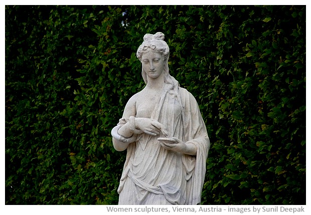 Sculptures of women, Vienna, Austria - images by Sunil Deepak, 2010-2013