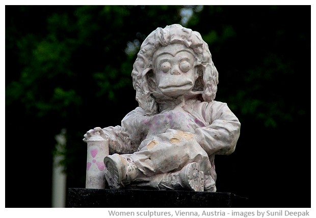 Sculptures of women, Vienna, Austria - images by Sunil Deepak, 2010-2013