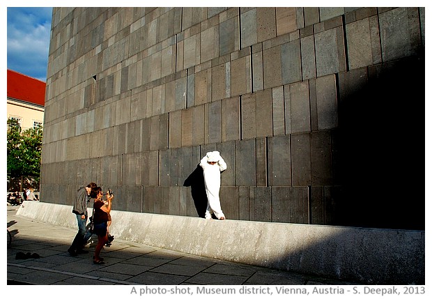 Woman in bear dress, Vienna, Austria - images by Sunil Deepak, 2013