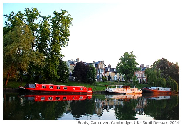 Boats, Cam river, Cambridge, UK - images by Sunil Deepak, 2014