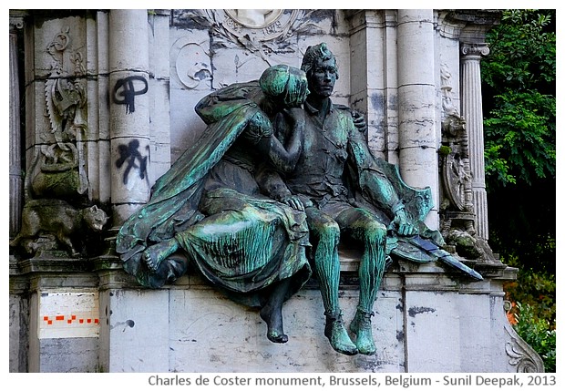Charles de Coster monument, Brussels, Belgium - images by Sunil Deepak, 2013