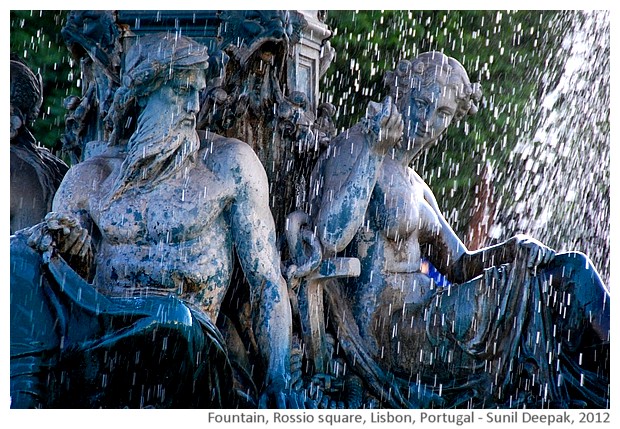 Fountain, Rossio square, Lisbon, Portugal - images by Sunil Deepak, 2013