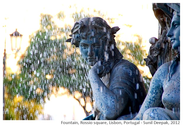 Fountain, Rossio square, Lisbon, Portugal - images by Sunil Deepak, 2013