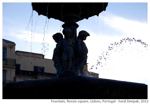 Fountain, Rossio square, Lisbon, Portugal - images by Sunil Deepak, 2013