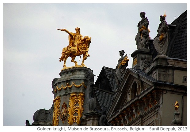 Golden knight, Maison de Brasseurs, Brussels, Belgium - images by Sunil Deepak, 2013