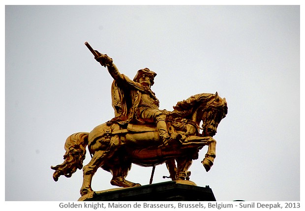 Golden knight, Maison de Brasseurs, Brussels, Belgium - images by Sunil Deepak, 2013