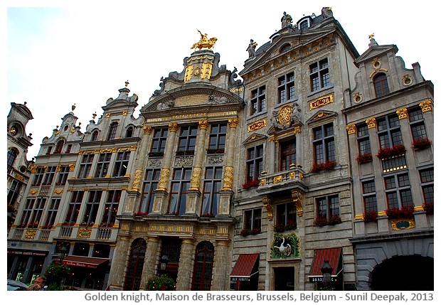 Golden knight, Maison de Brasseurs, Brussels, Belgium - images by Sunil Deepak, 2013