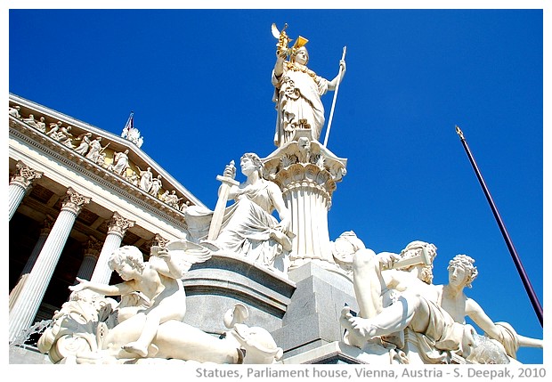 Statues, Vienna Parliament, Austria - images by Sunil Deepak, 2010
