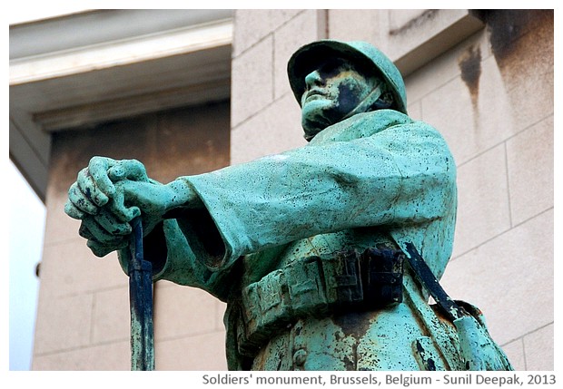 A soldiers' monument, Brussels, Belgium - images by Sunil Deepak, 2013