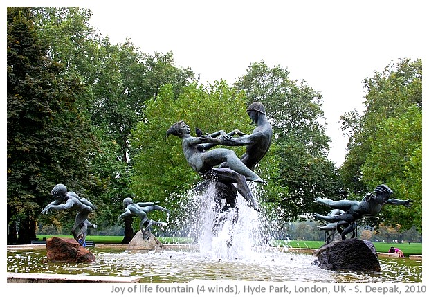 Joy of life fountain, Hyde park, UK - images by Sunil Deepak, 2010