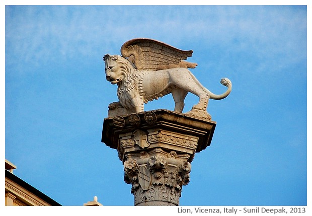 Venetian lion, Vicenza, Italy - images by Sunil Deepak, 2013