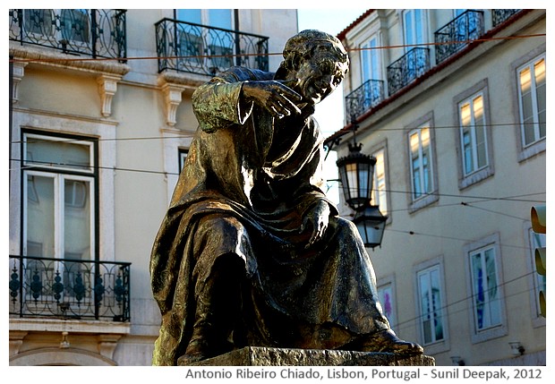 Antonio Ribeiro Chiado monument, Lisbon, Portugal - images by Sunil Deepak, 2012