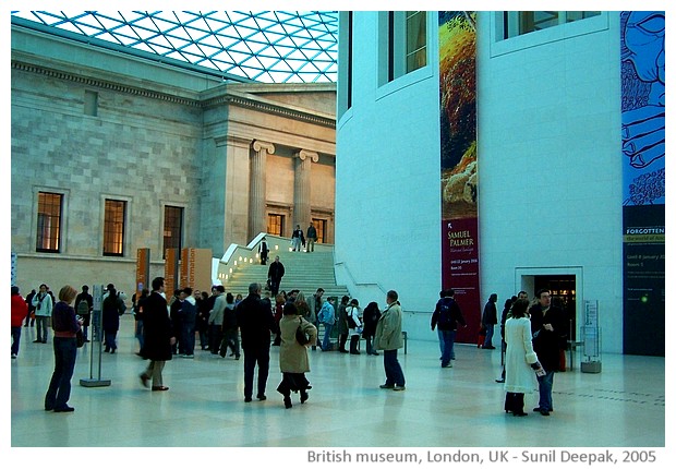 Thames, British Museum and Trafalgar square, London - images by Sunil Deepak, 2005