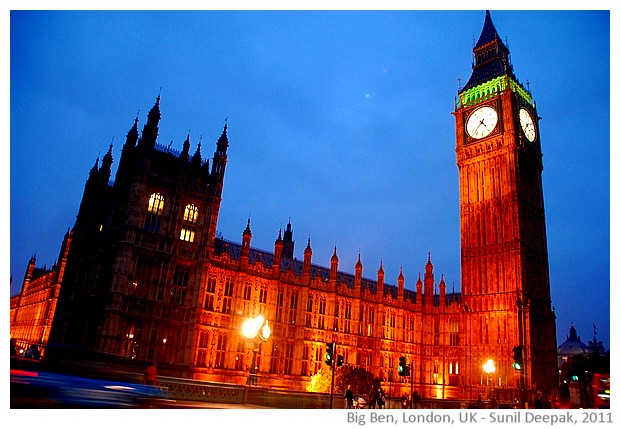 Big Ben, London,UK at night - images by Sunil Deepak, 2011