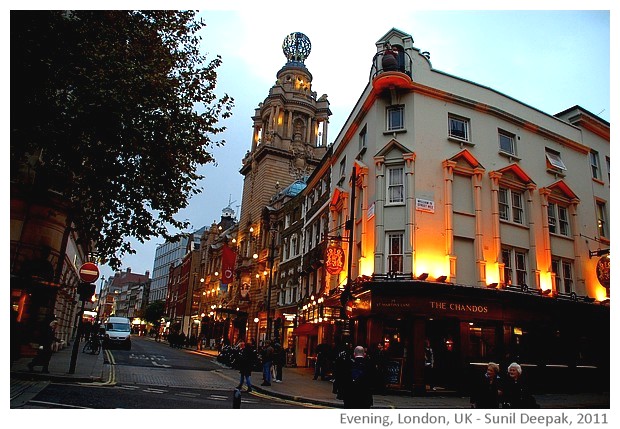 Evening lights, London, UK - images by Sunil Deepak, 2011