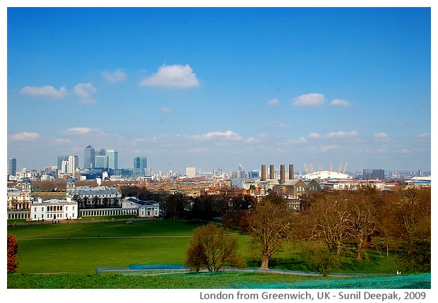 London from Greenwich hill, UK - images by Sunil Deepak, 2013