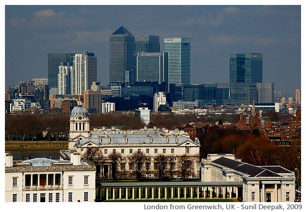 London from Greenwich hill, UK - images by Sunil Deepak, 2013