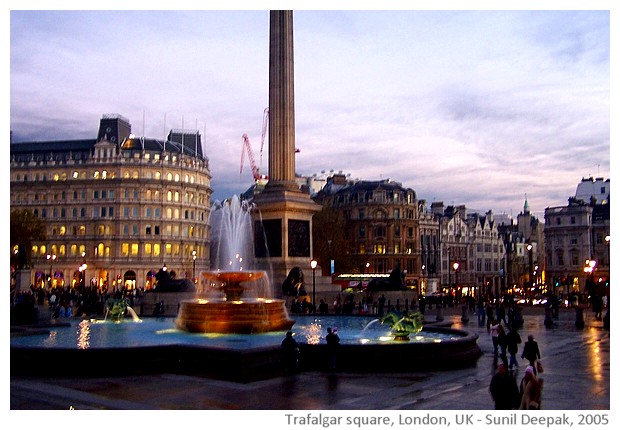 Trafalgar square, London, UK - images by Sunil Deepak, 2005