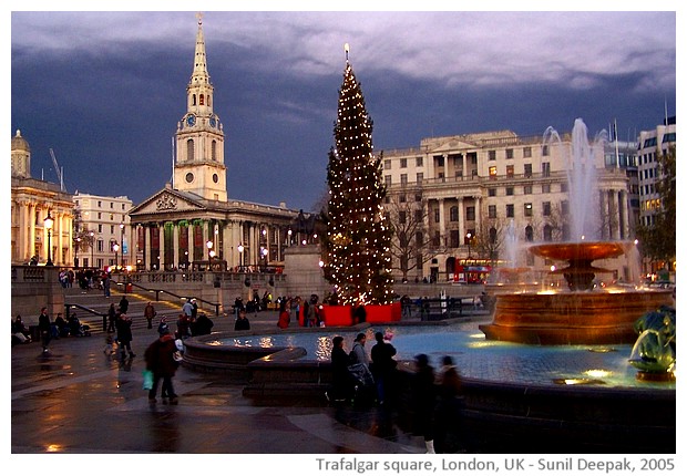Trafalgar square, London, UK - images by Sunil Deepak, 2005