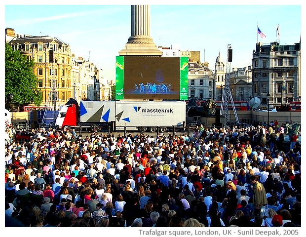 Trafalgar square, London, UK - images by Sunil Deepak, 2005